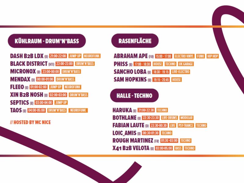 EMM 2026 Elektro Stage Timetable Grafik